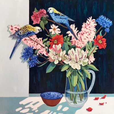 Textured Australian Birds & Flora with Acrylics & Impasto