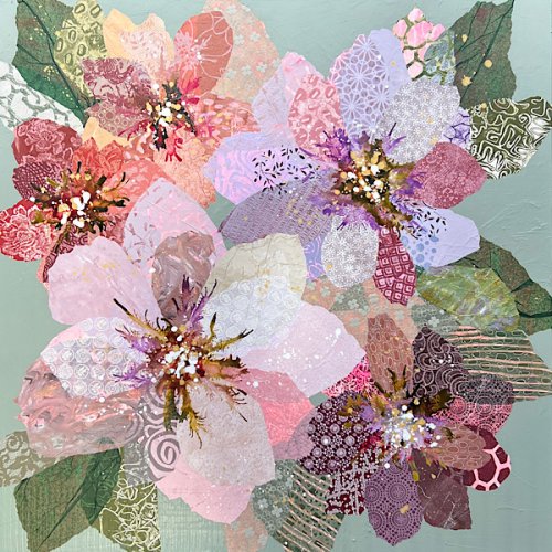 Gelli Plates & Mixed Media Floral Impressions 2027