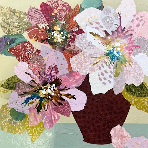 Gelli plates & Mixed media Floral Impressions