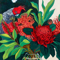 Textured Australian Birds & Flora with Acrylics & Impasto