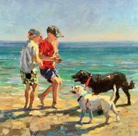 Figures on the Beach in Oils