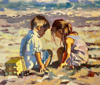 Figures on the Beach in Oils
