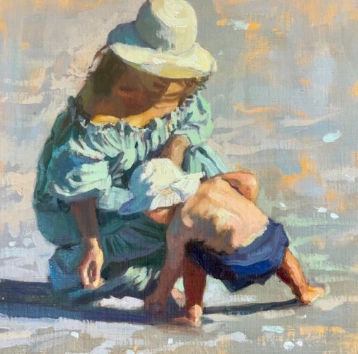 Figures on the Beach in Oils or Acrylics