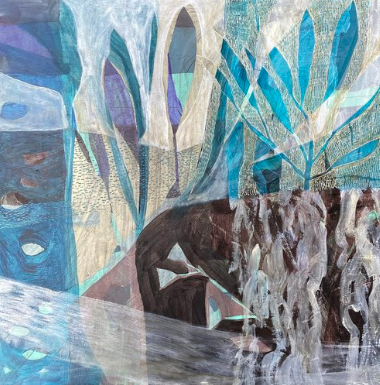 Textured Abstract Landscapes using Acrylics & Stenciling