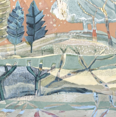 Textured Abstract Landscapes using Acrylics & Stenciling